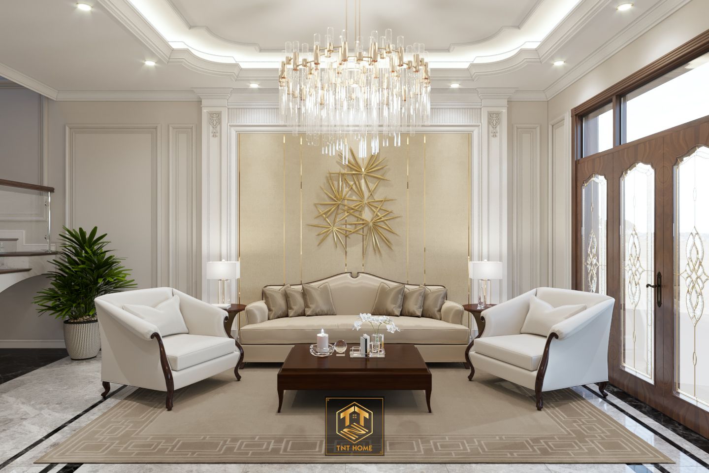 Thiết kế nội thất nhà phố bán cổ điển