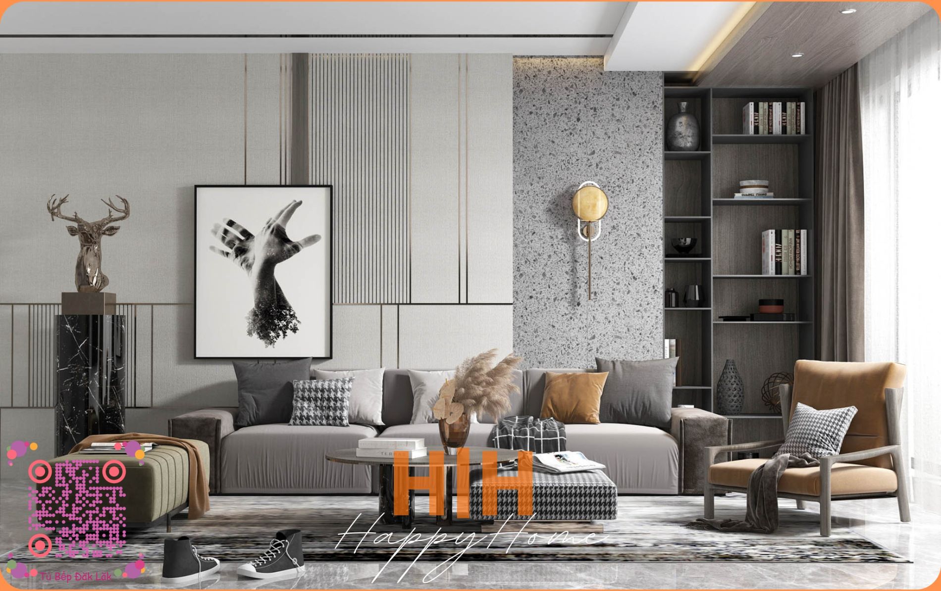 Thiết kế thi công nội thất phòng khách 