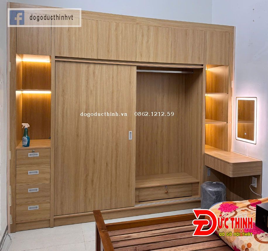 Tủ quần áo hiện đại gỗ MDF