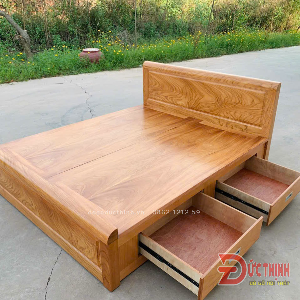 Giường ngủ có ngăn kéo gỗ đỏ