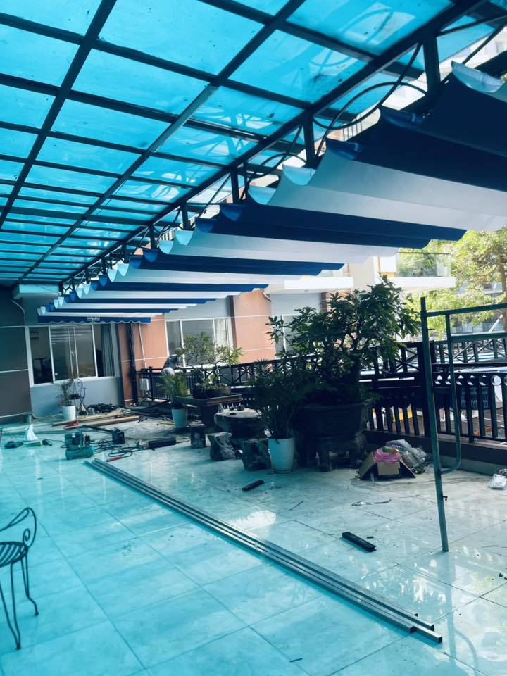 Thi công lắp mái xếp 