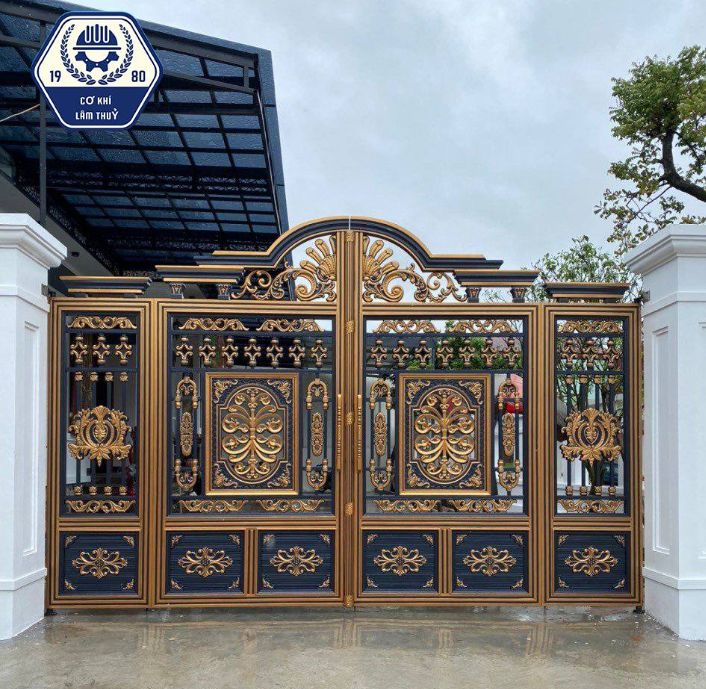 Cửa cổng inox sơn nung 