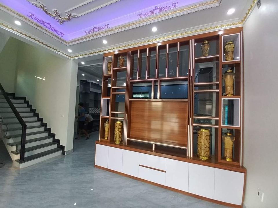 Thi công kệ tivi