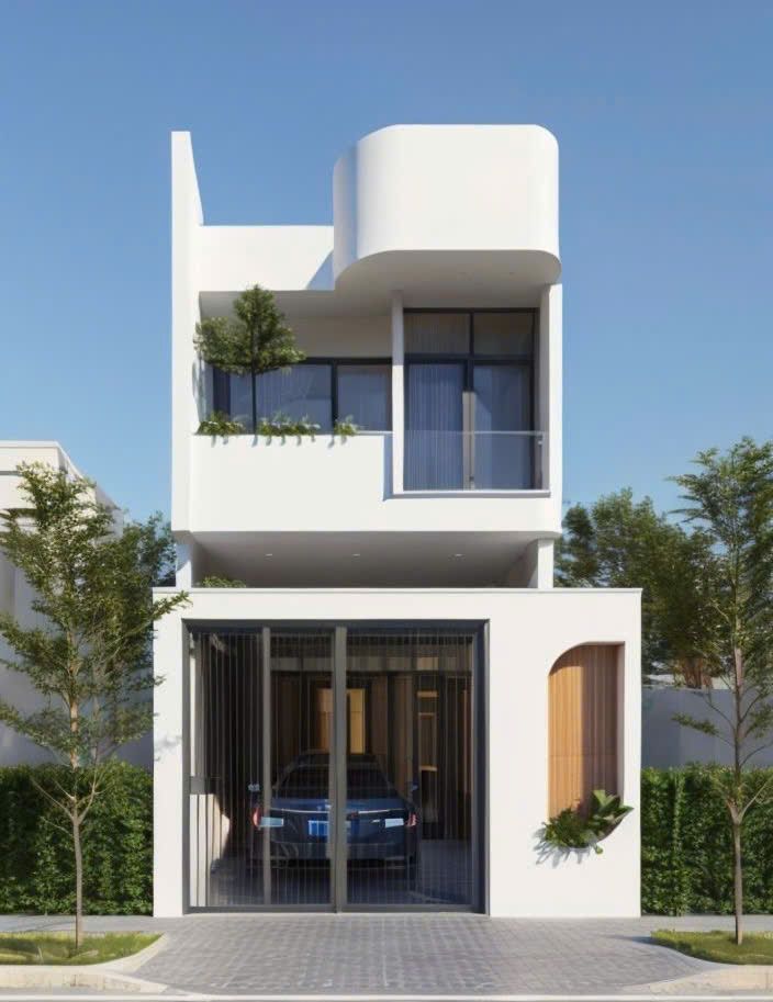 Thi công xây dựng nhà ống 2 tầng hiện đại