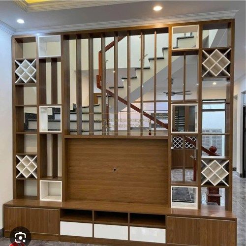 Thi công vách ngăn kệ tivi