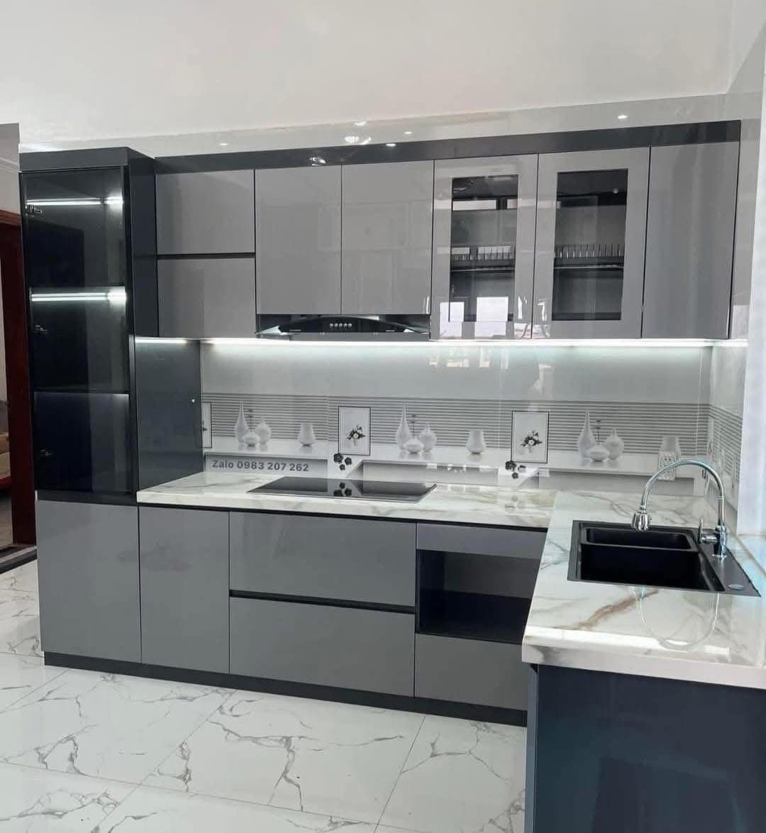 Thi công tủ bếp hiện đại 