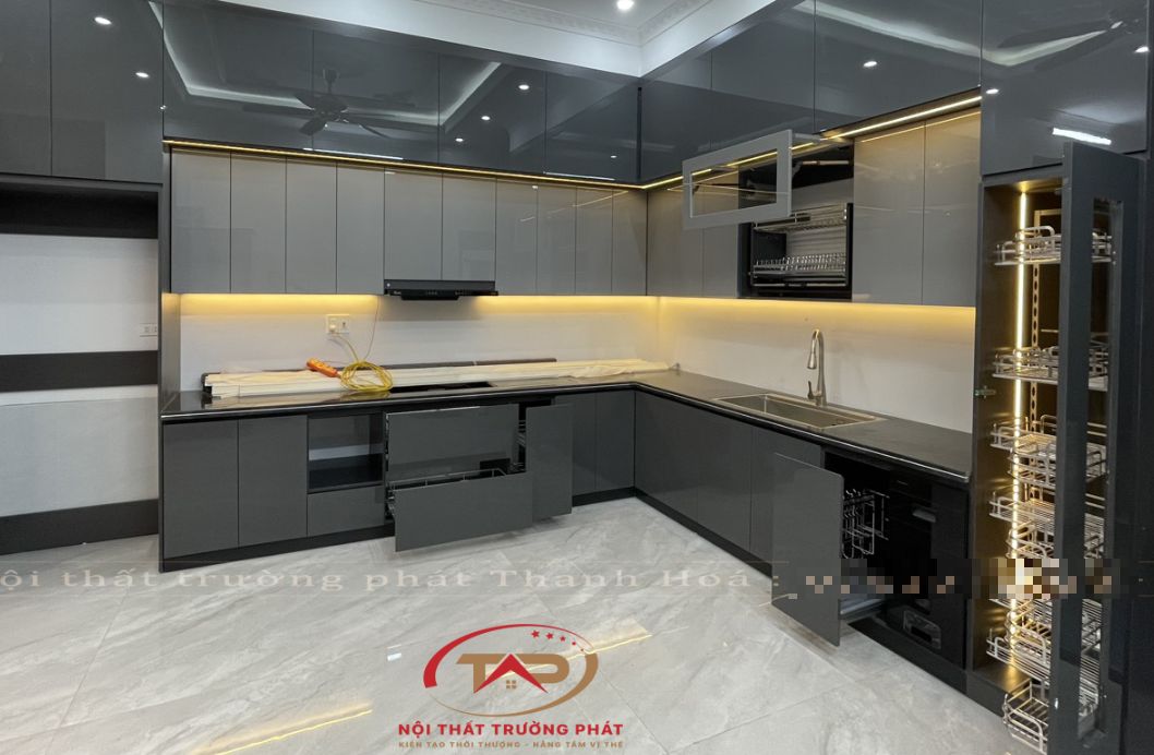 Thi công hoàn thiện không gian bếp hiện đại