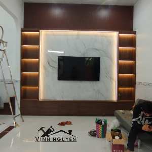 Thi công lắp đặt kệ tivi 