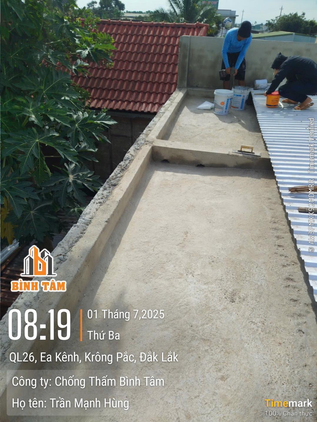 Thi công chống thấm sàn mái