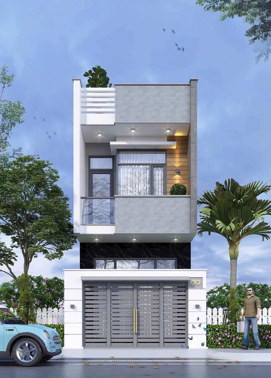 Thi công xây nhà phố 3 tầng hiện đại
