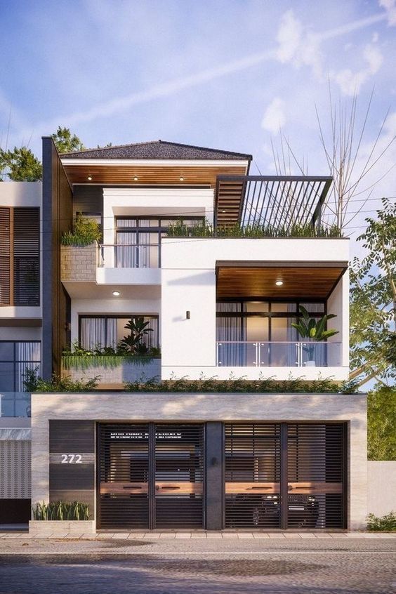 Thi công biệt thự phố 2 tầng hiện đại