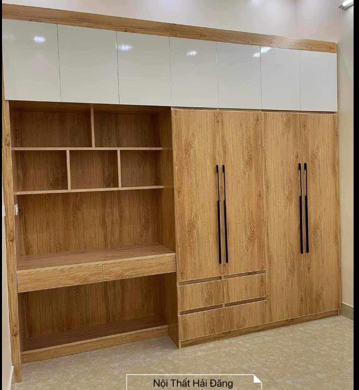 Tủ quần áo kết hợp kệ sách bàn học