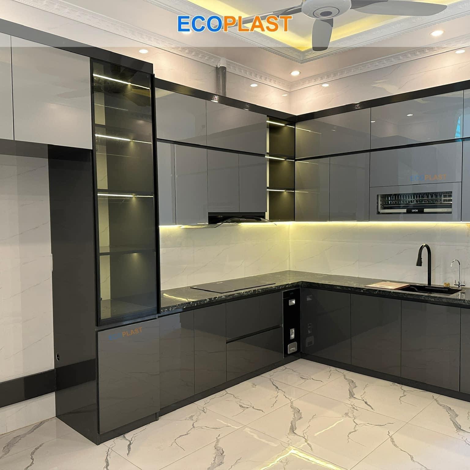 Tủ bếp chữ L hiện đại