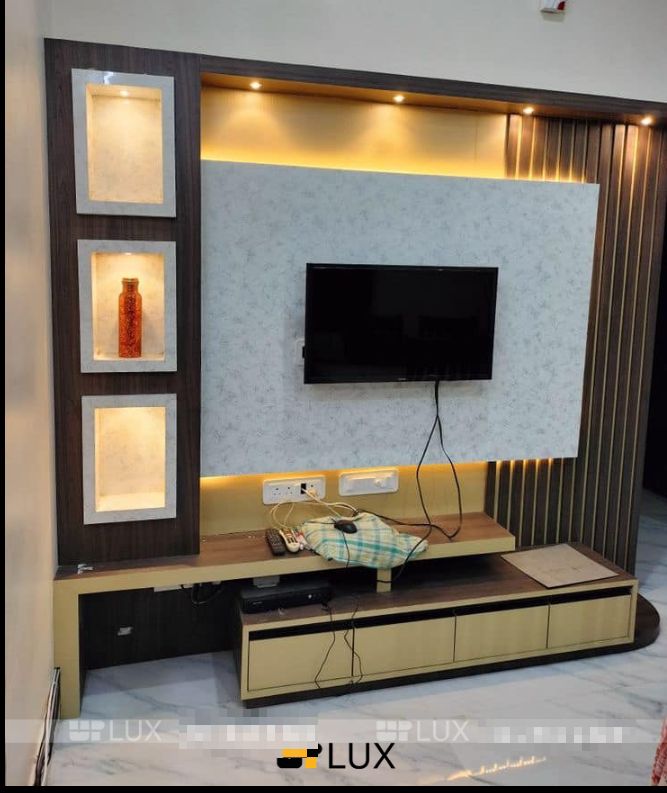 Thi công kệ tivi