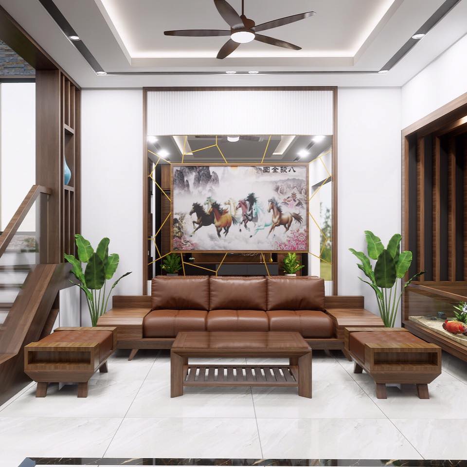 Thiết kế thi công nội thất phòng khách 