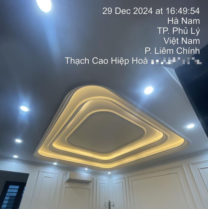 Trần thạch cao giật cấp nhiều lớp bo tròn