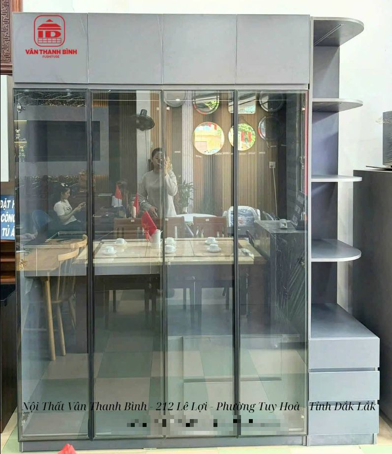 Tủ quần áo hiện đại cánh kính 