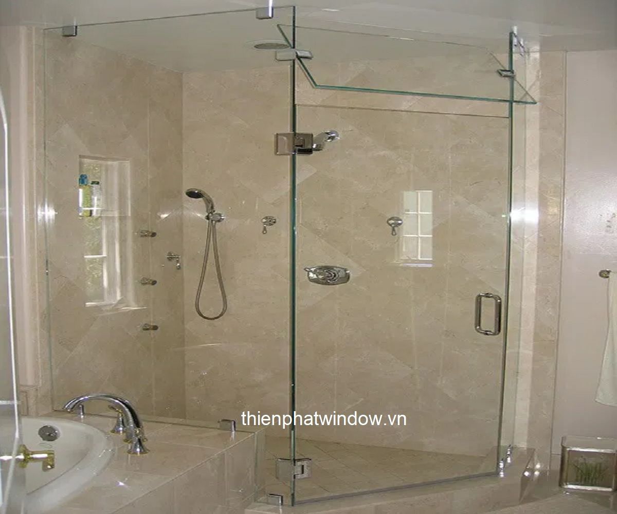 Cabin tắm kính cường lực vuông góc