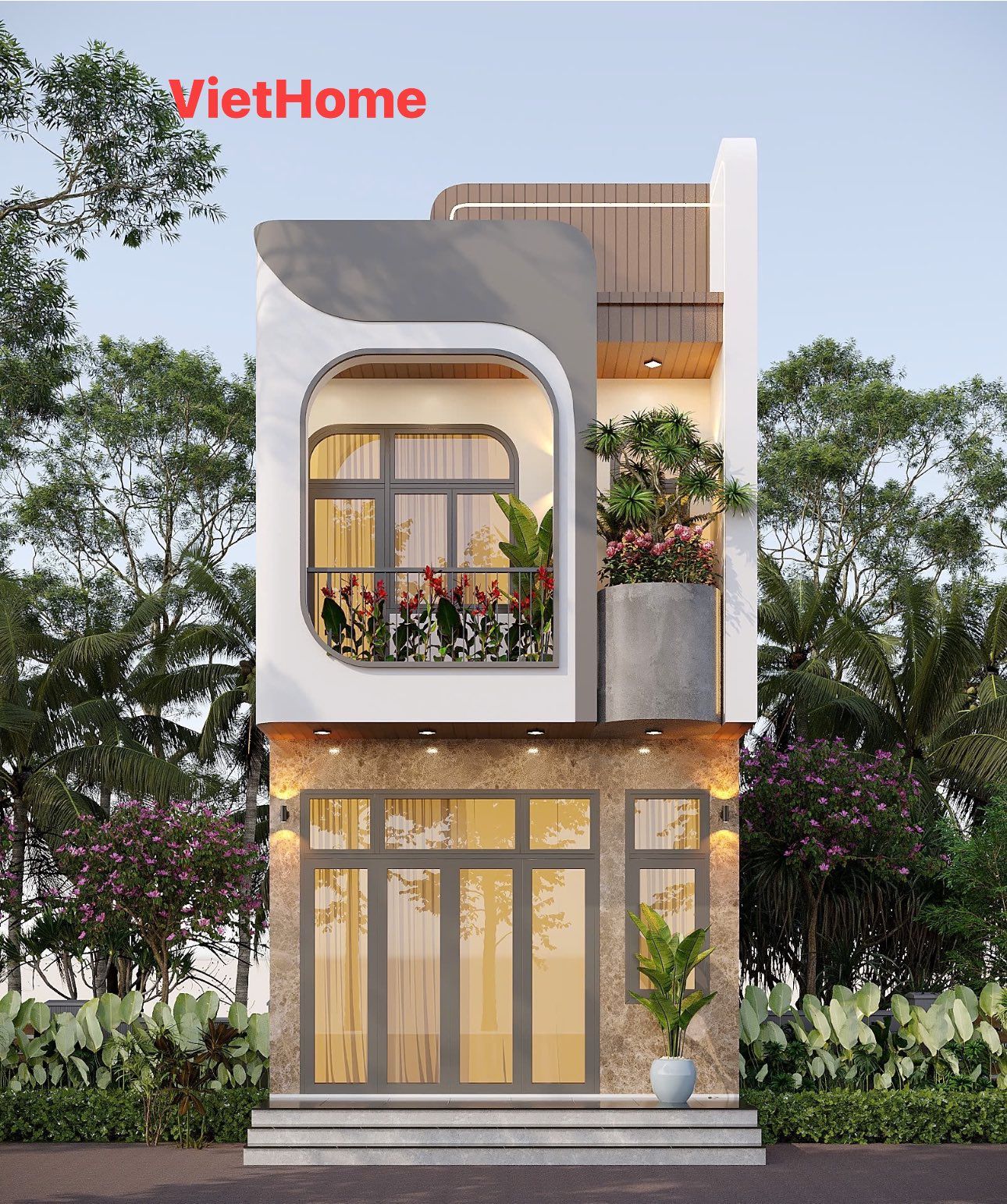 Kiểu nhà hiện đại 2 tầng