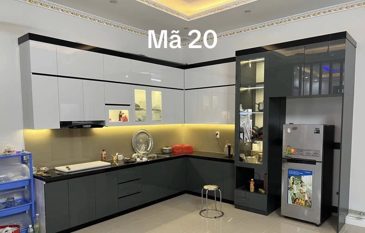 Thi công tủ bếp chữ L 