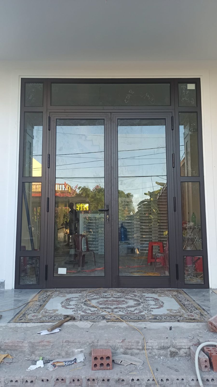 Cửa nhôm kính bốn cánh lớn 