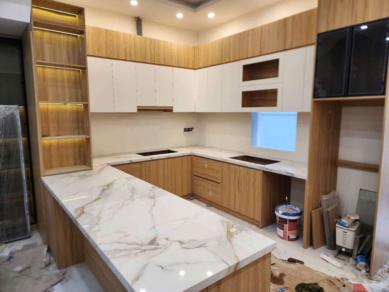 Đá ốp bếp vân mây 