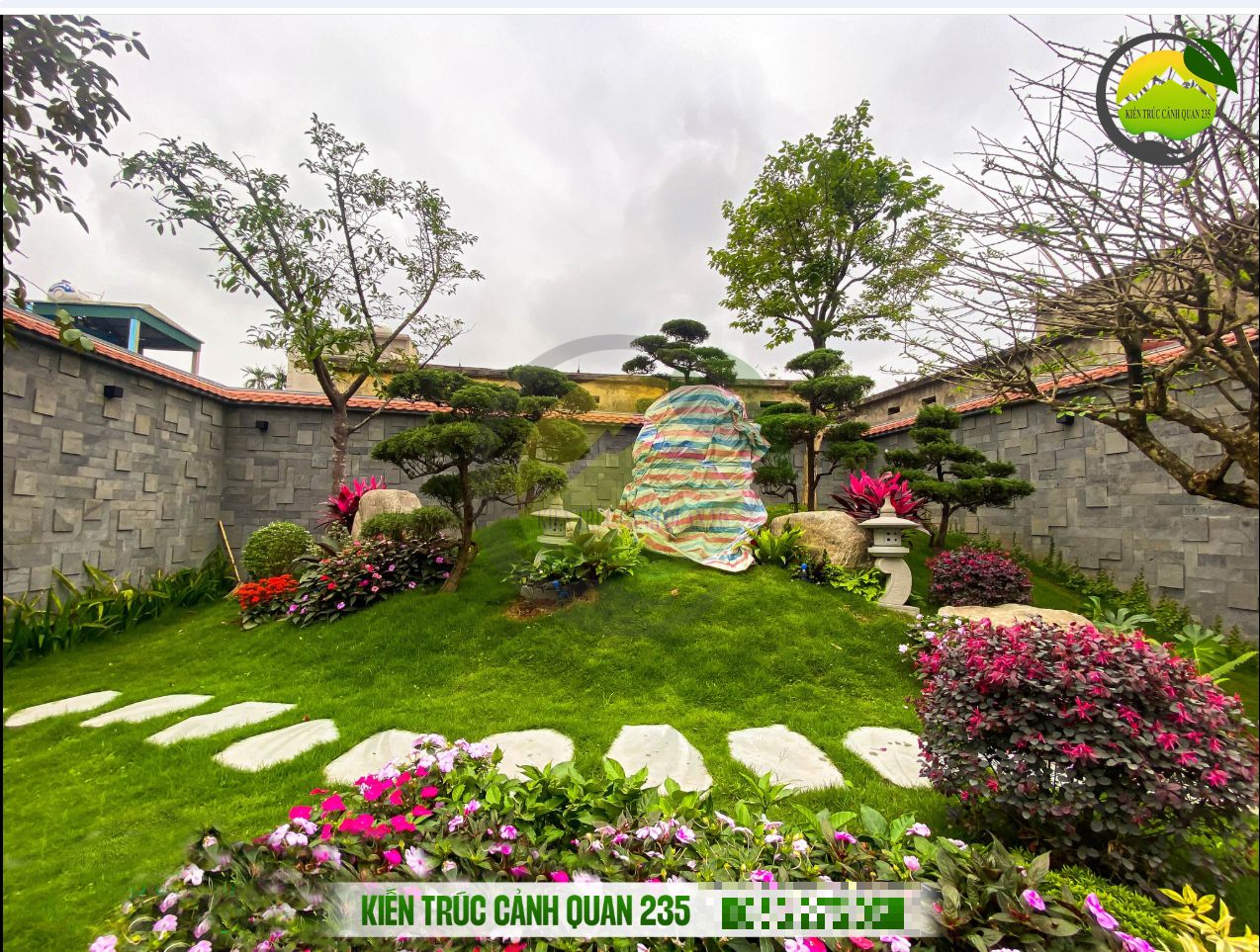 Tiểu cảnh sân vườn xanh mát