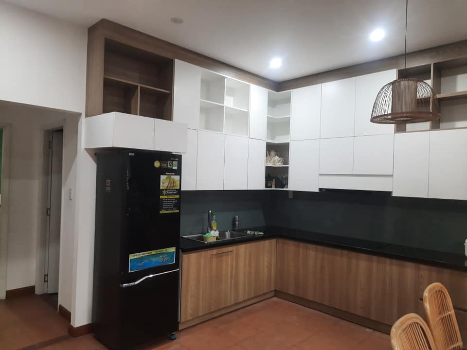 Tủ bếp chữ L hiện đại 