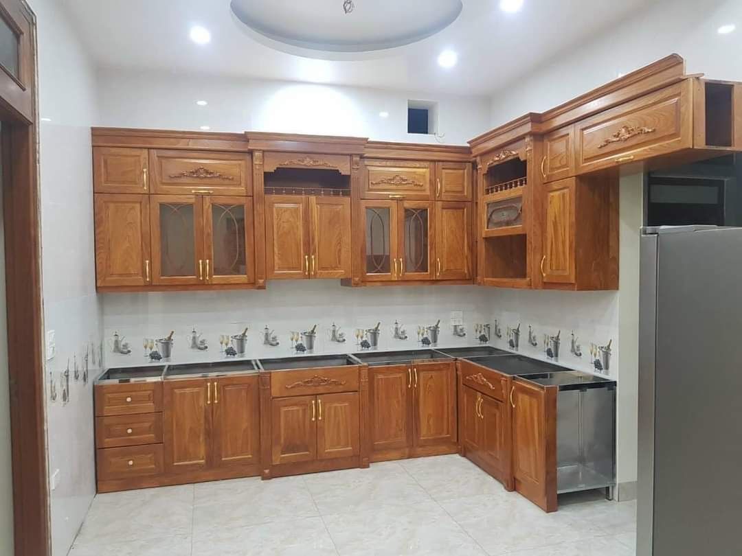 Tủ bếp gỗ chữ L 