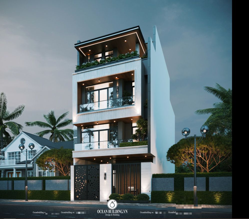 Mặt tiền nhà 3 tầng sang trọng