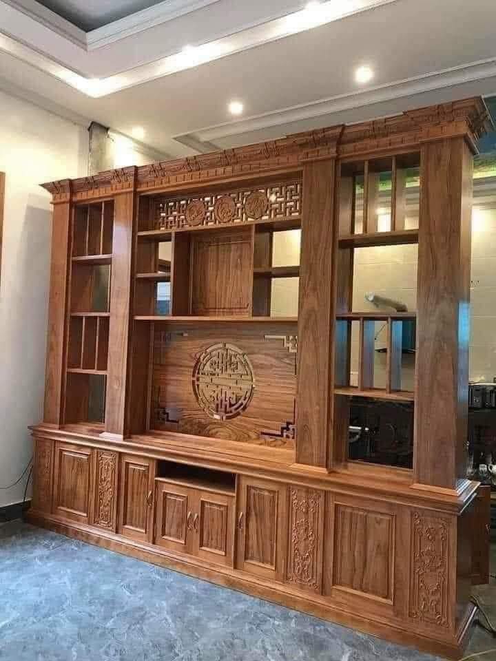 Vách ngăn kệ tvi gỗ 