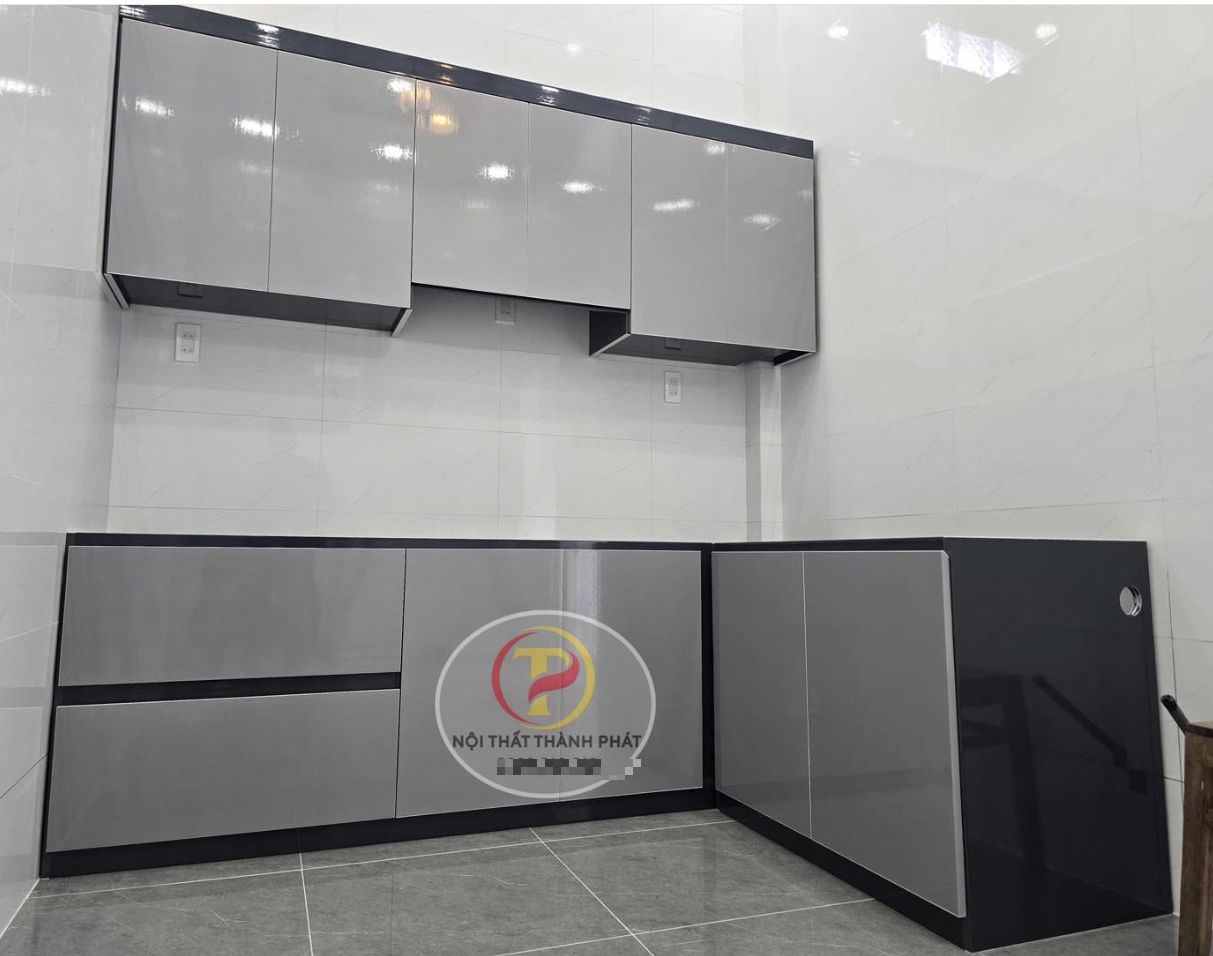 Tủ bếp chữ L hiện đại 