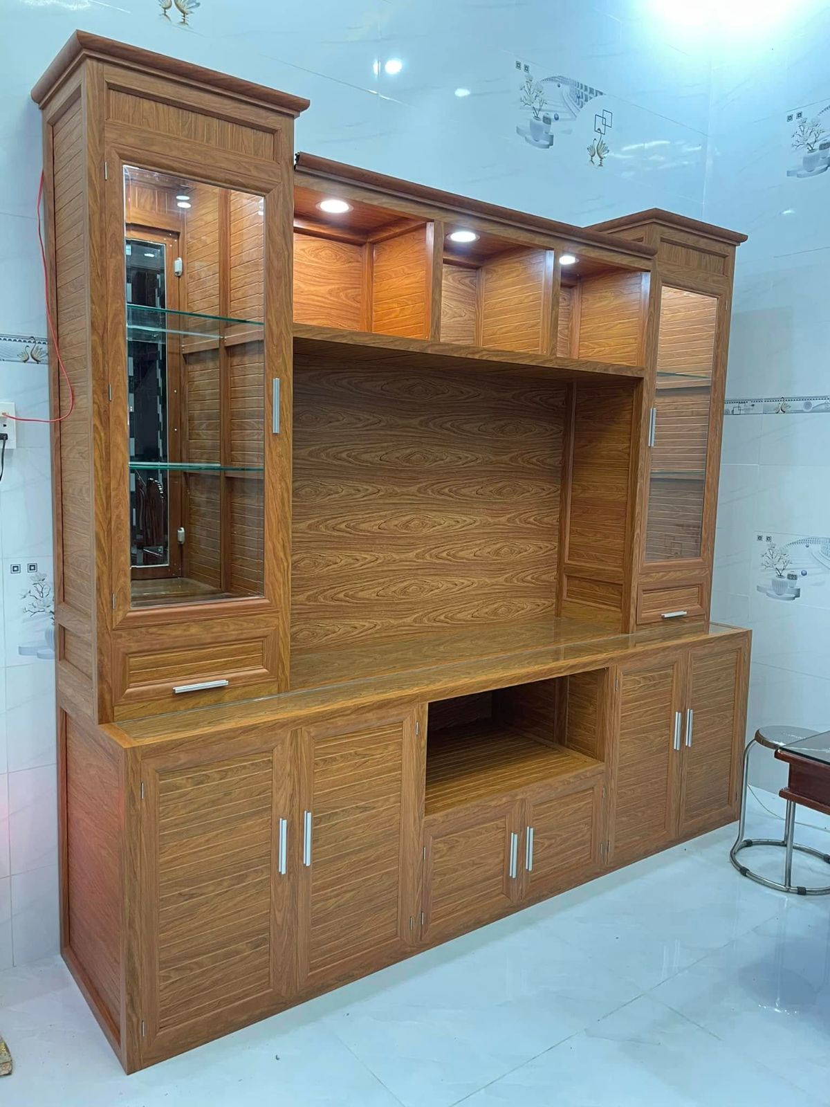 Kệ TV kết hợp tủ trưng bày