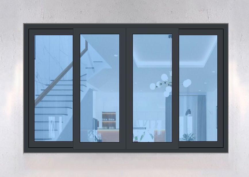 Cửa sổ lùa nhôm kính 4 cánh