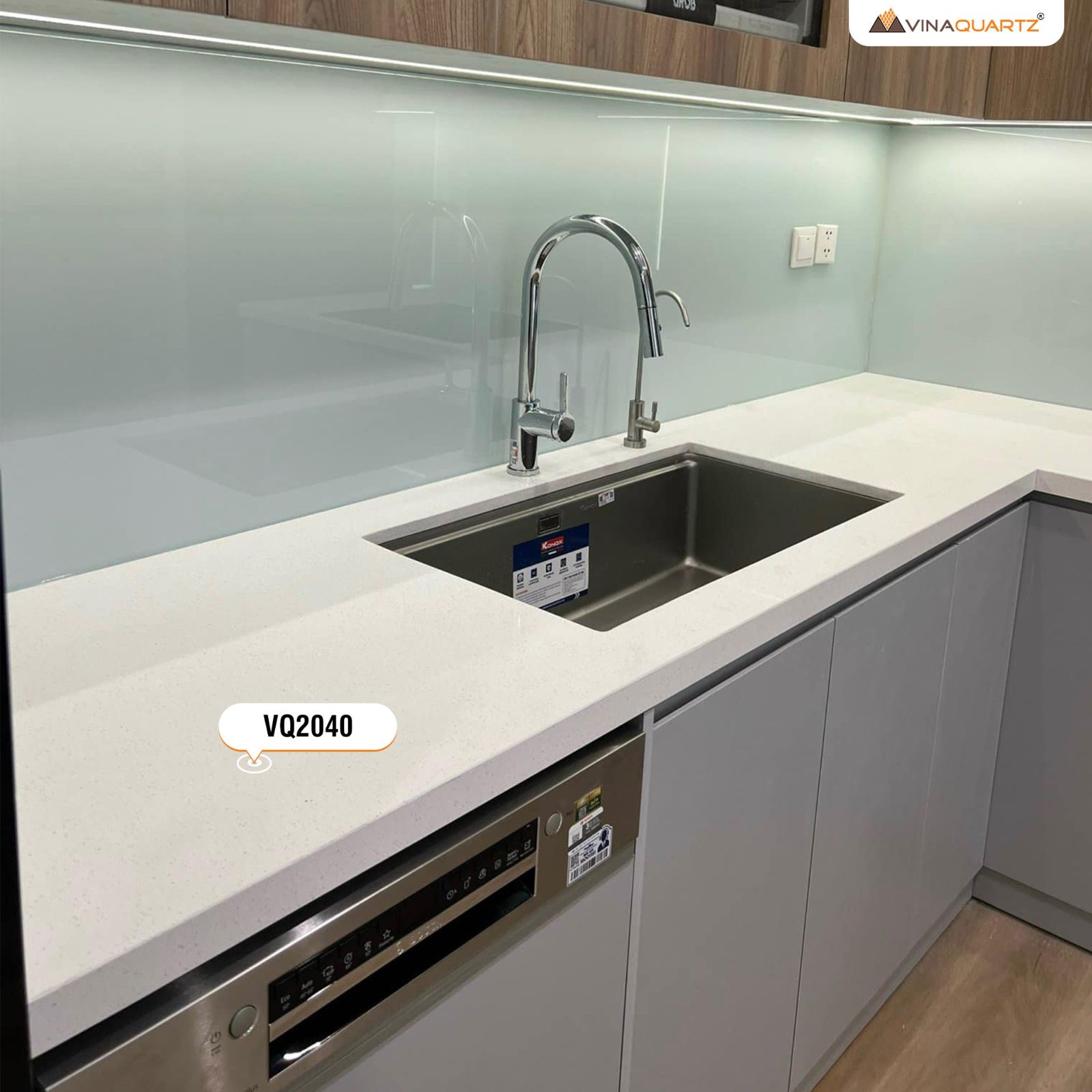 Đá thạch anh nhân tạo ốp bếp