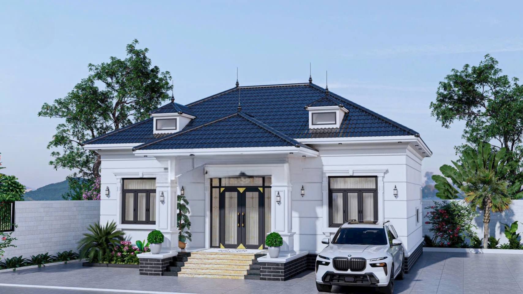 Mẫu nhà cấp 4 mái Nhật hiện đại