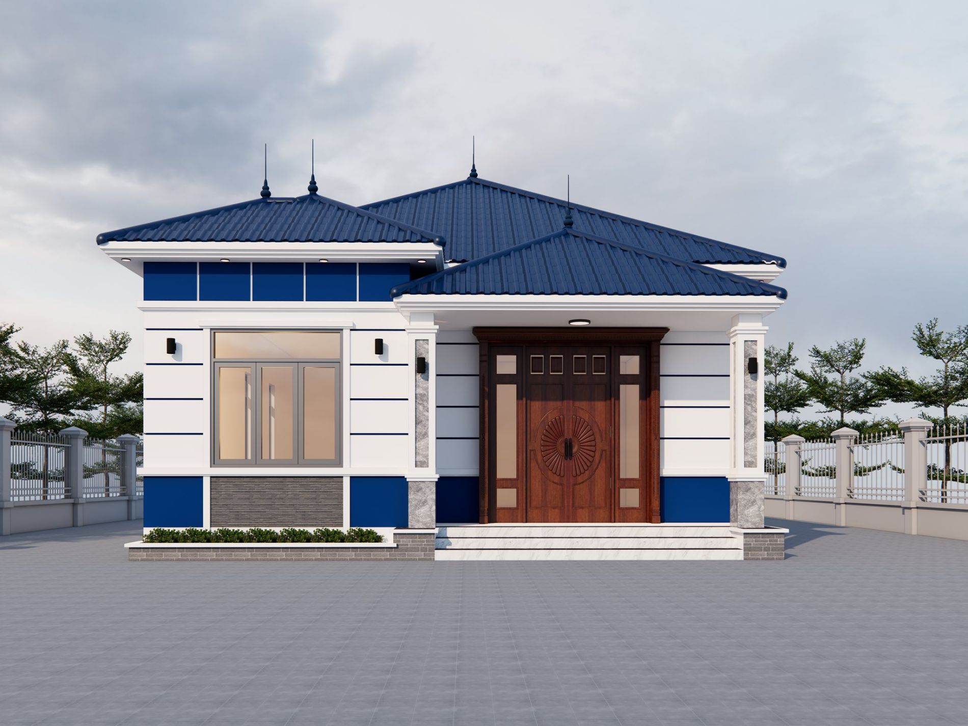 Mẫu nhà cấp 4 mái Nhật hiện đại