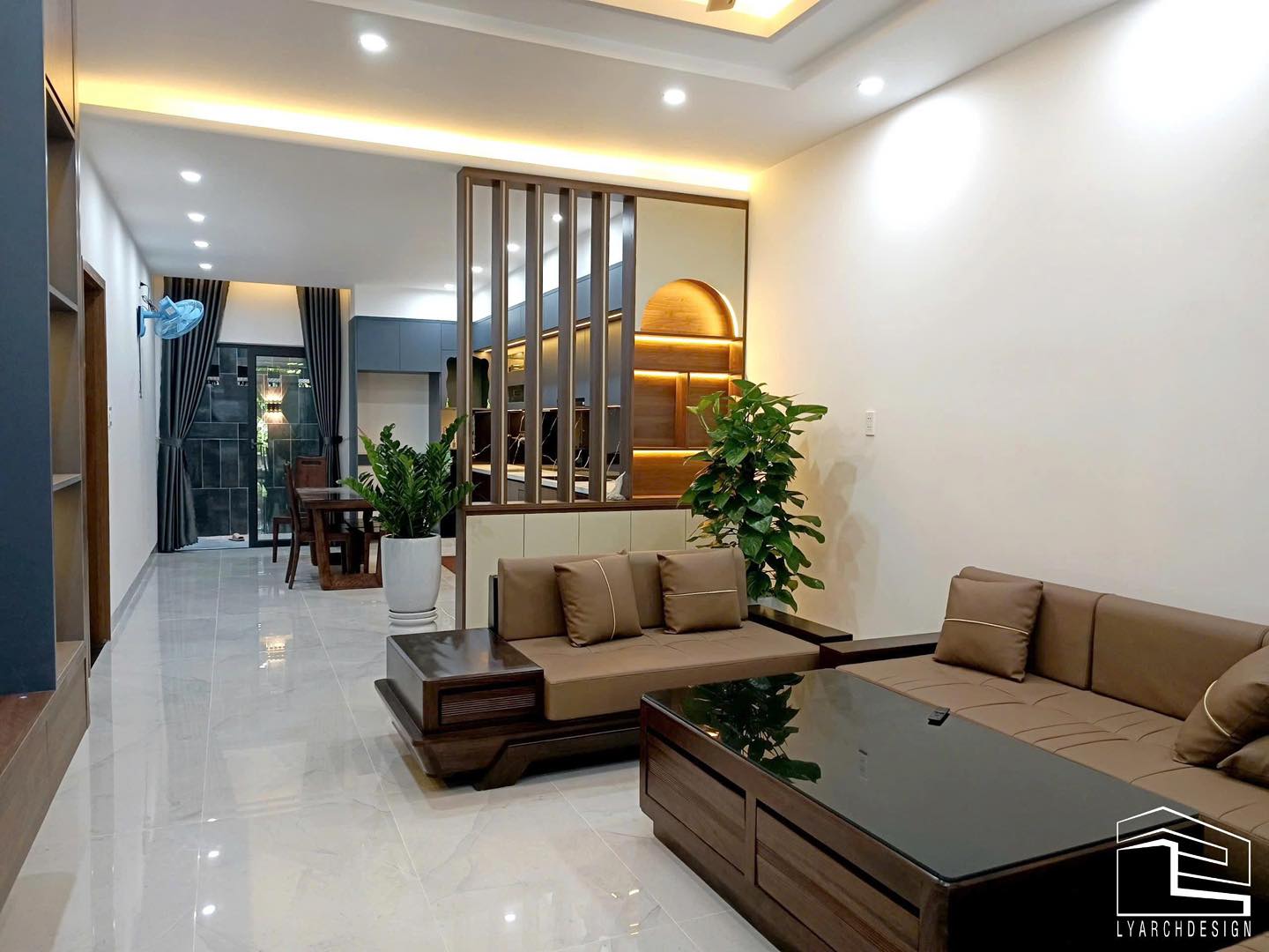 Thiết kế nội thất phòng khách và khu vực bếp ăn 