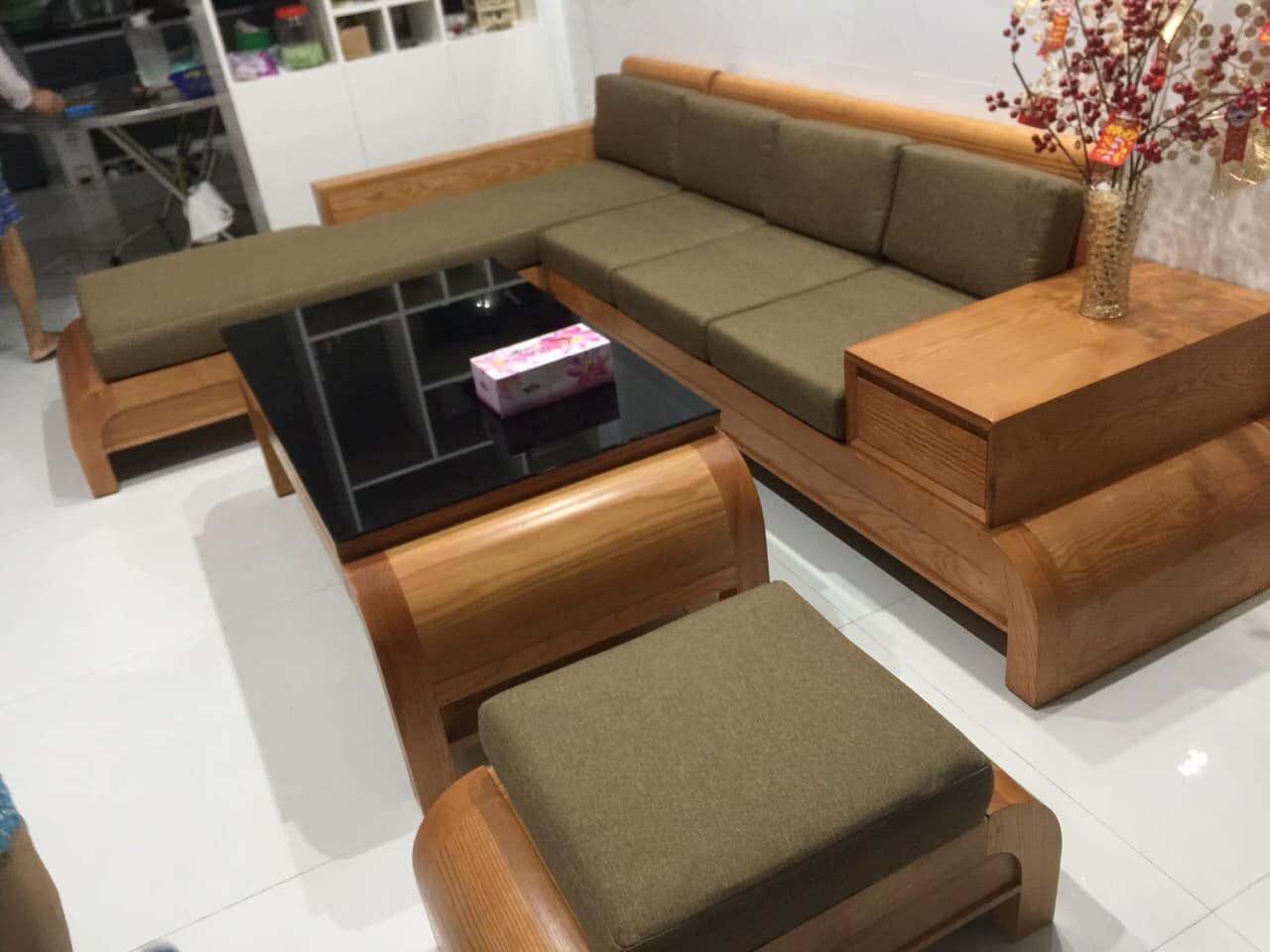 Sofa gỗ tự nhiên đệm rời