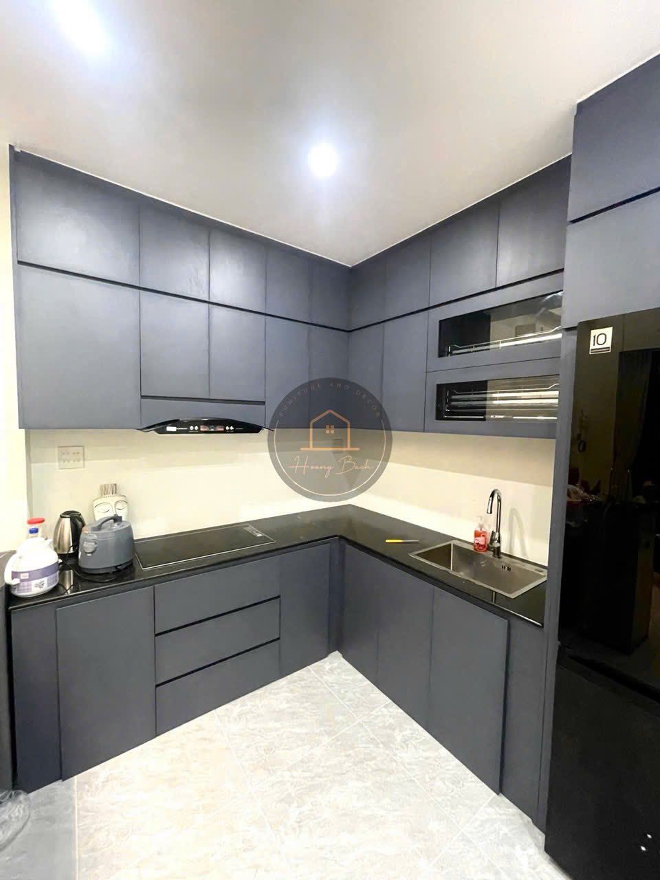 Tủ bếp chữ L hiện đại 