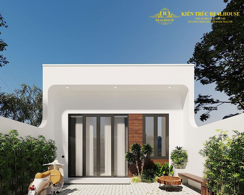 Nhà ống một tầng phong cách hiện đại