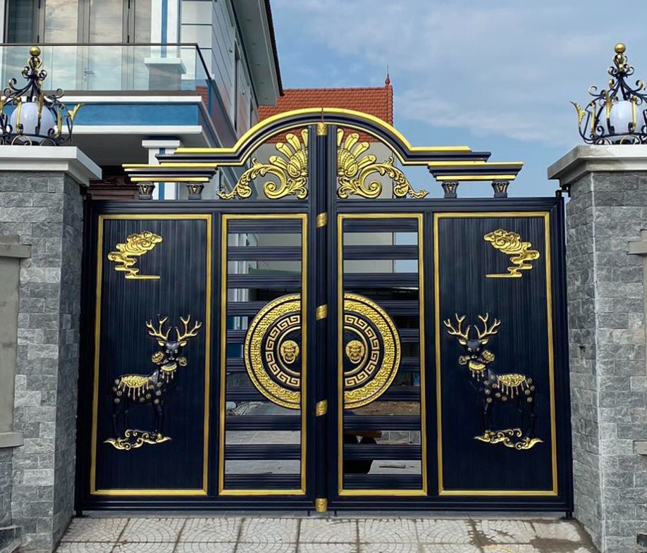 Cổng inox sơn nung