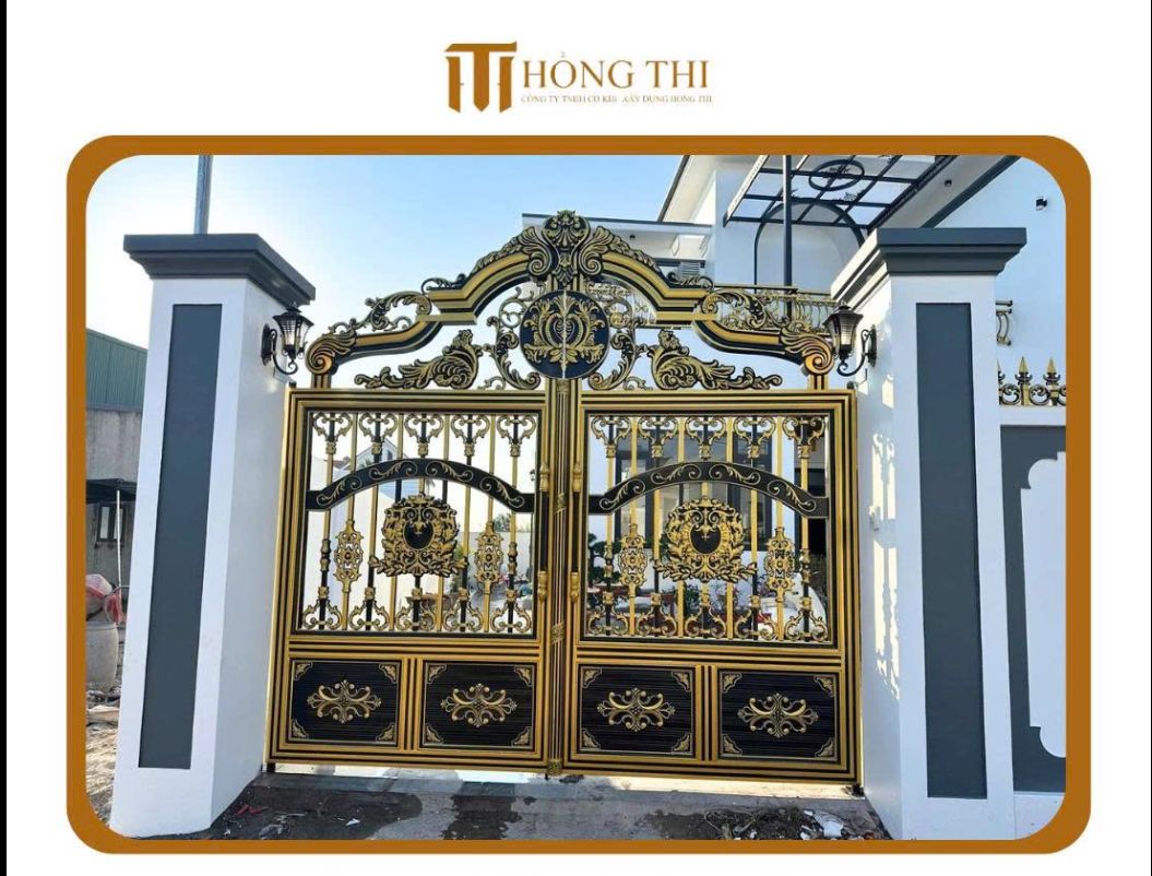 Cổng inox mạ vàng