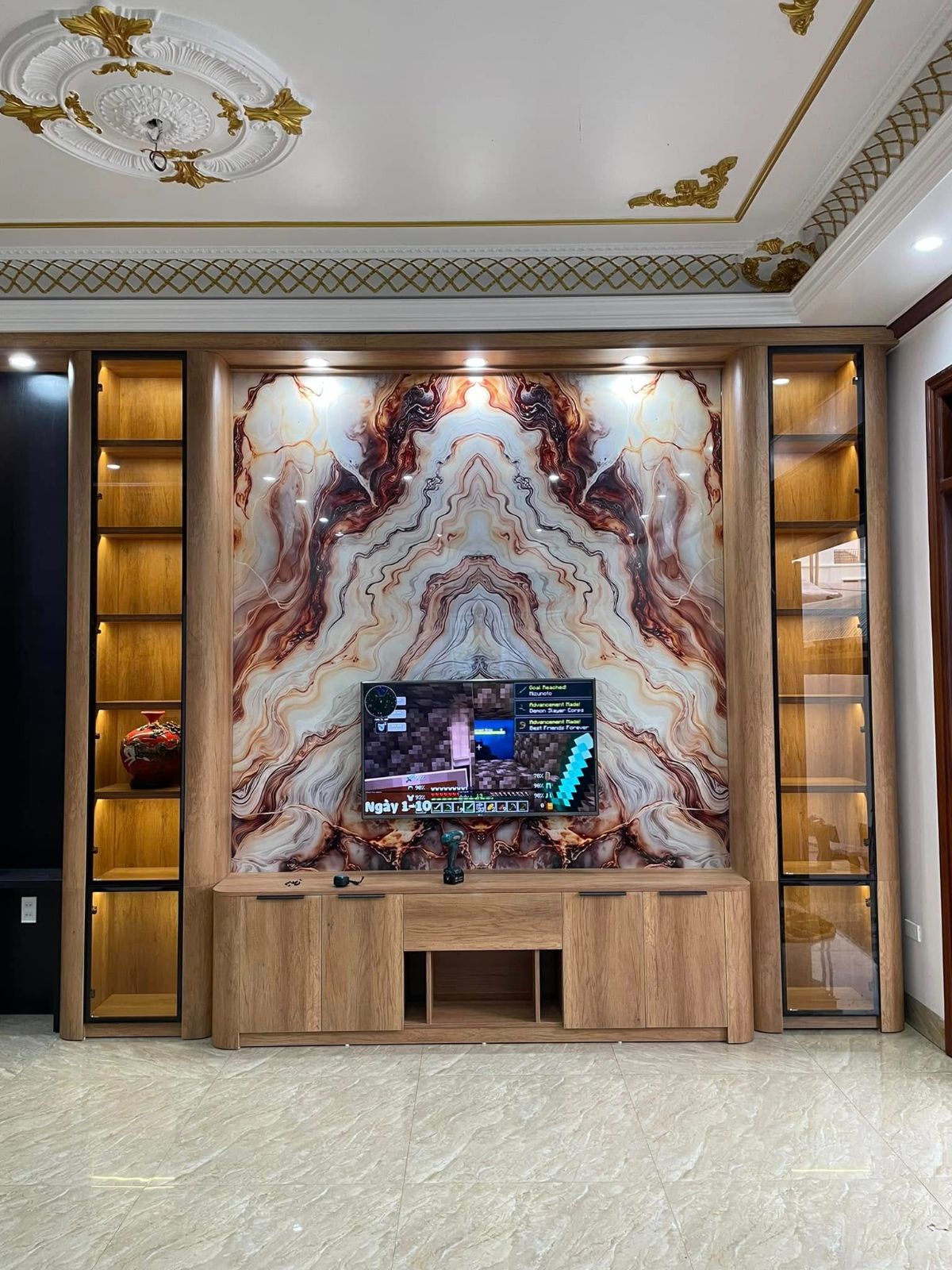 Bộ kệ tivi và tủ trang trí