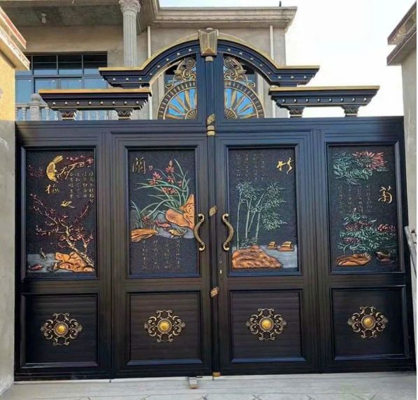Cổng inox sơn nung 