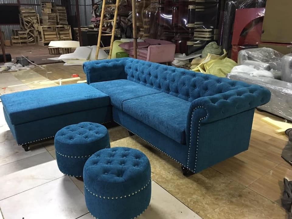 Sofa góc chữ L phong cách tân cổ điển
