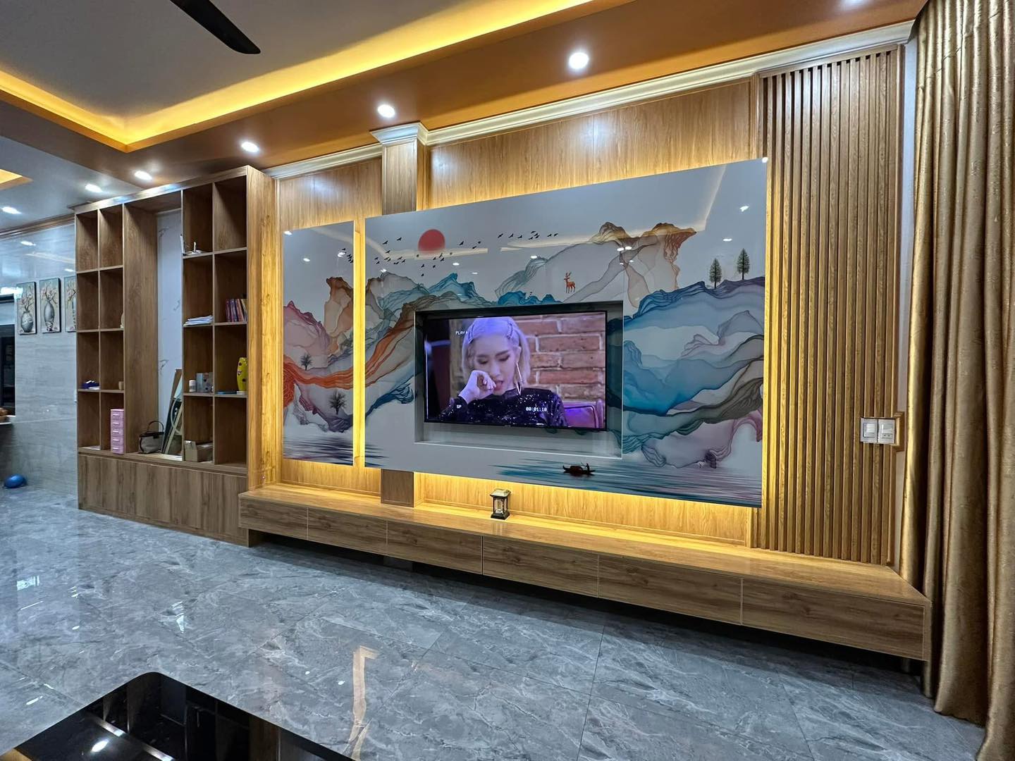 Kệ vách tivi hiện đại 