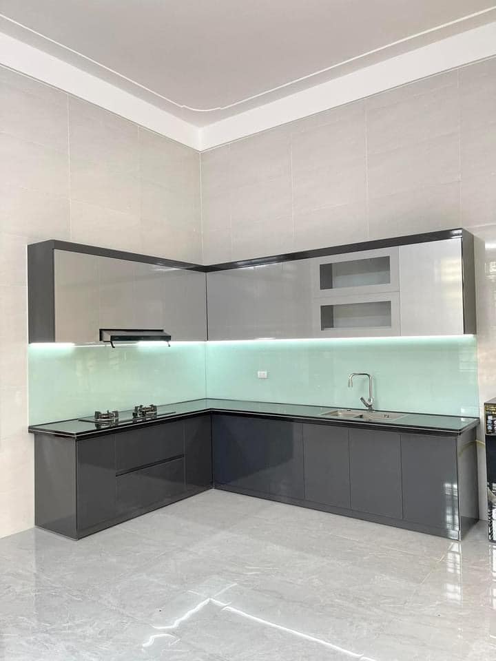 Tủ bếp chữ L hiện đại 