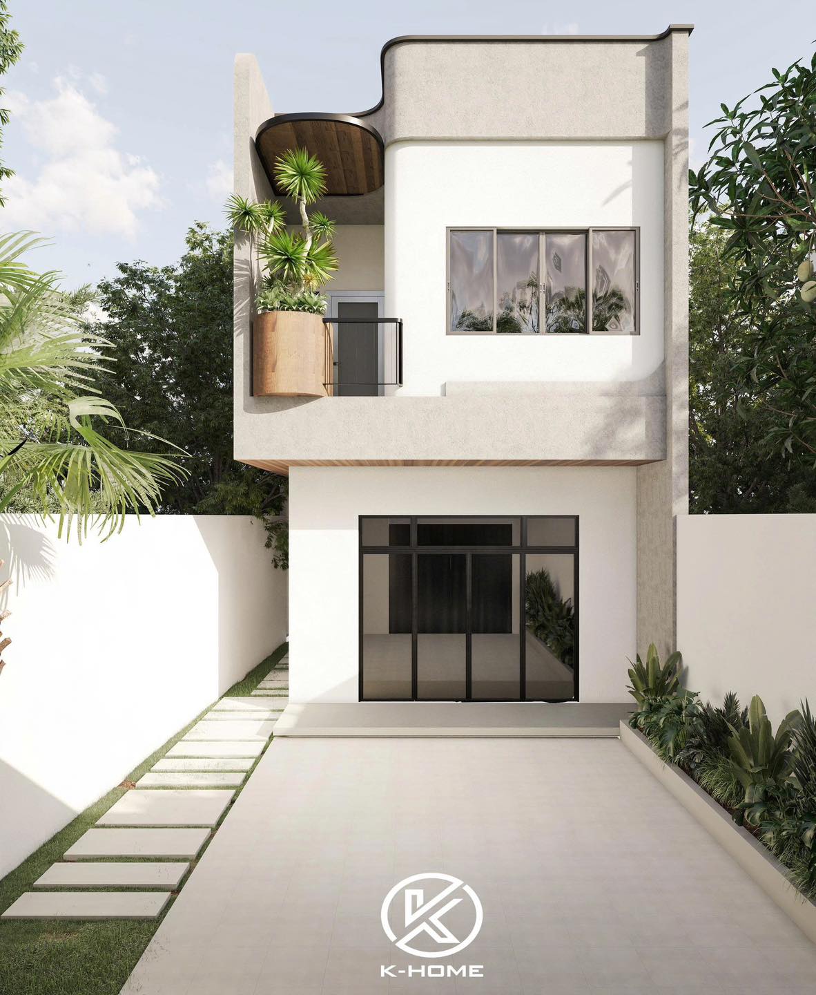 Mẫu nhà phố 2 tầng hiện đại