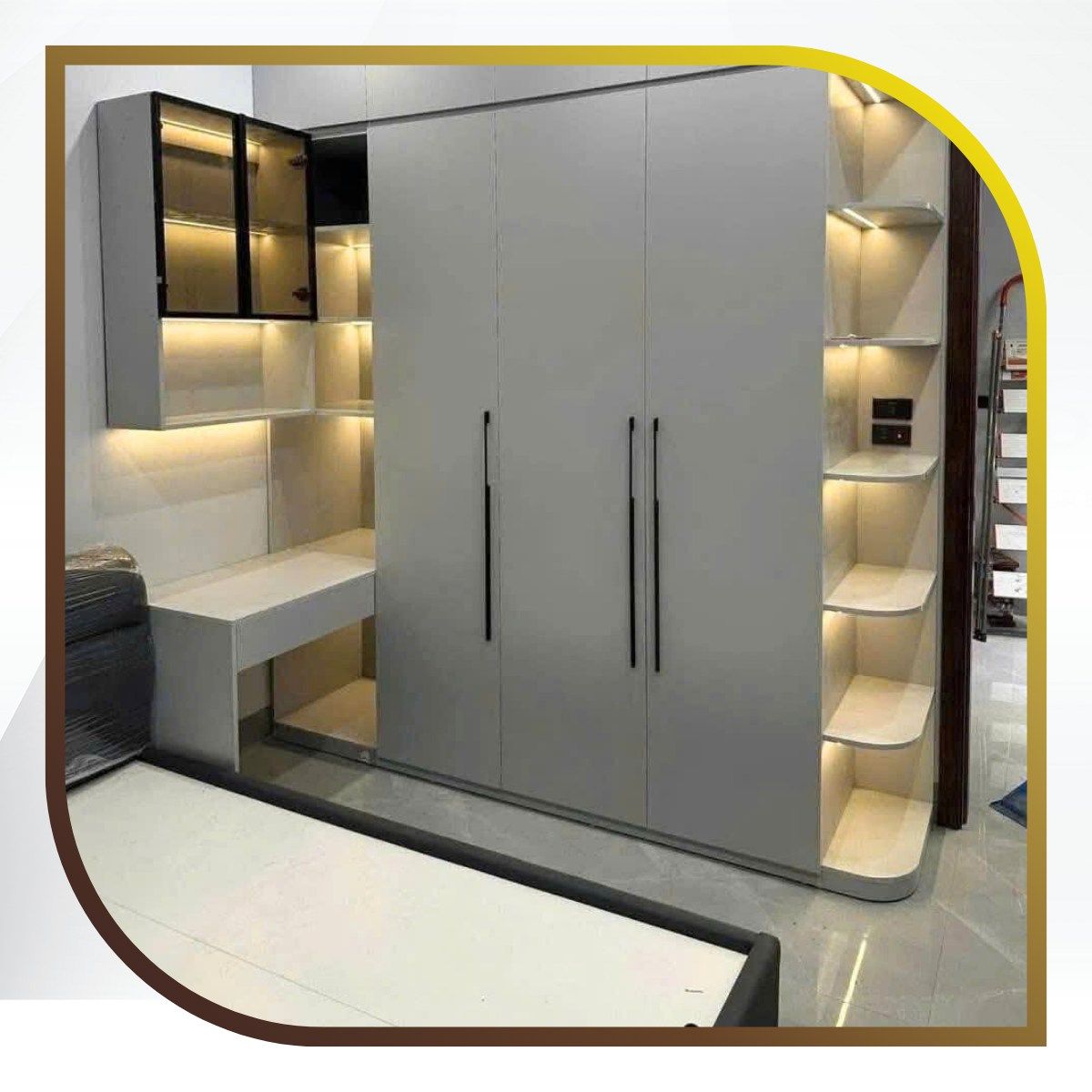 Tủ quần áo kết hợp bàn trang điểm
